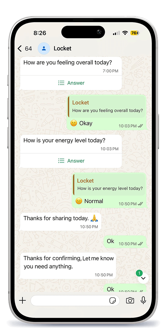 Locket WhatsApp care preview